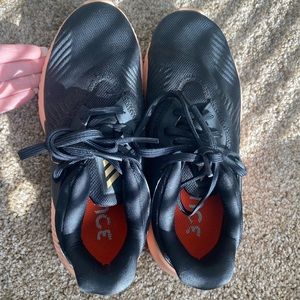 Adidas Peach and Black Running Sneakers